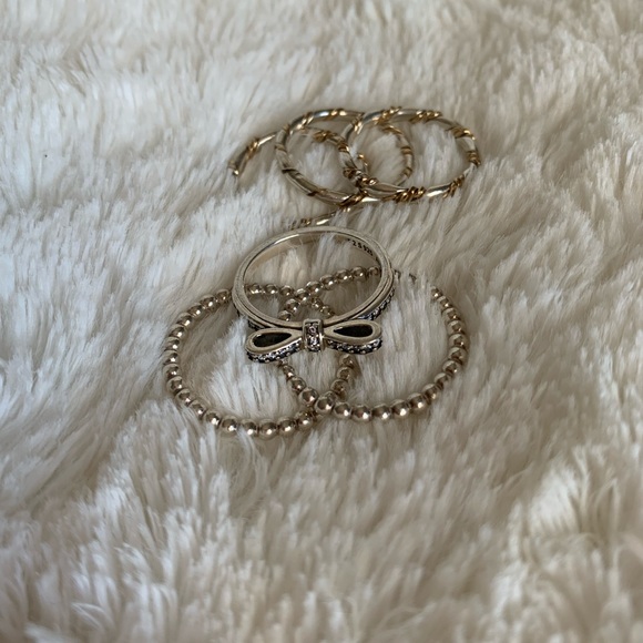 Pandora Silver Ring Lot Sizes 7 and 9 Polished - Picture 2 of 16